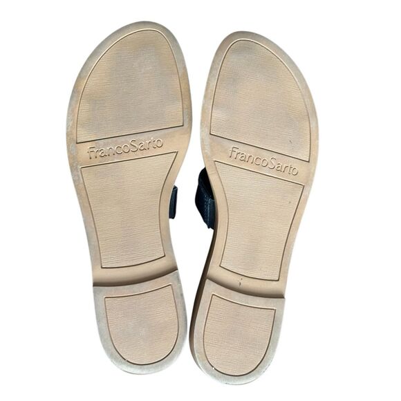 Franco Sarto Black Flat Leather Slides Sandals Women’s Size 8 - Picture 8 of 9
